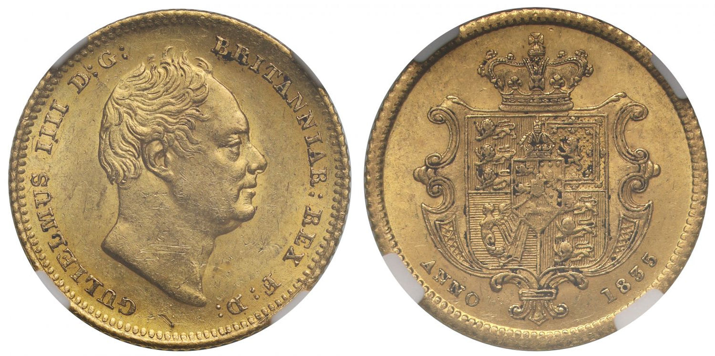 William IV 1835 Half-Sovereign MS60, the only example graded at this level