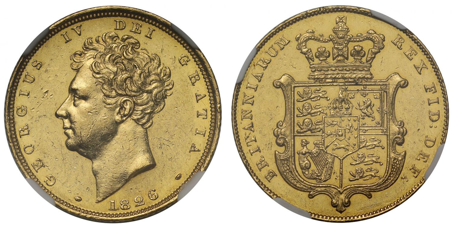 George IV 1826 Sovereign bare head MS60