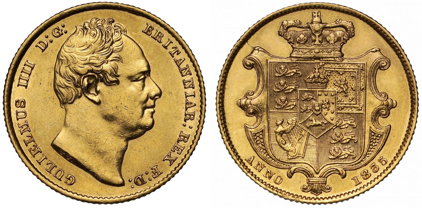 William IV 1835 Sovereign, rare date