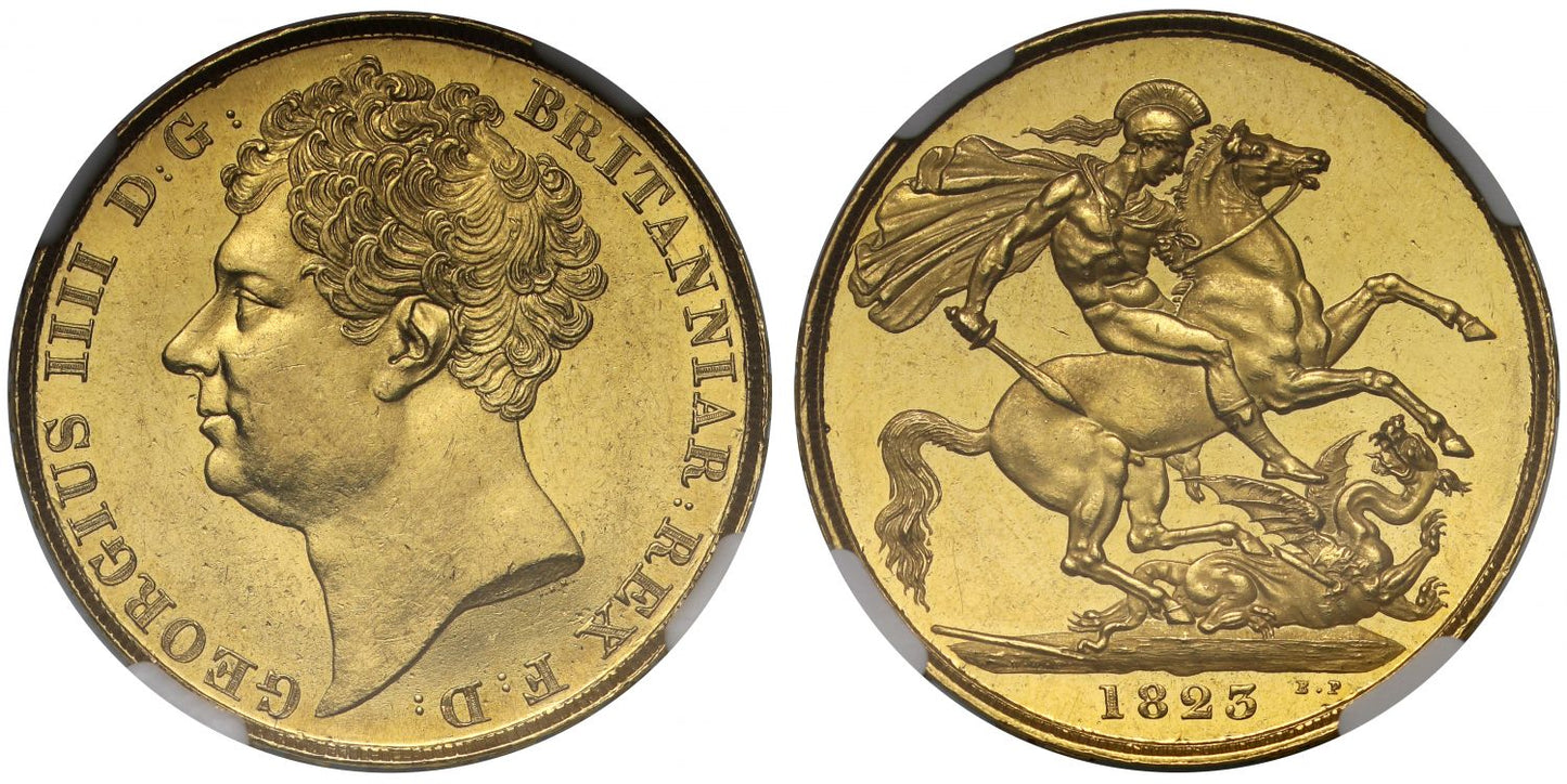 George IV 1823 Two-Pounds, one year only issue, MS63