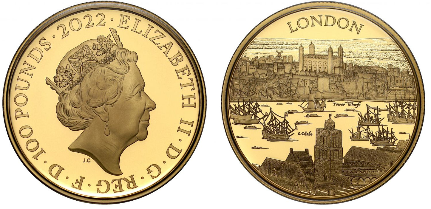 * QEII 2022 gold proof 1oz City Views London
