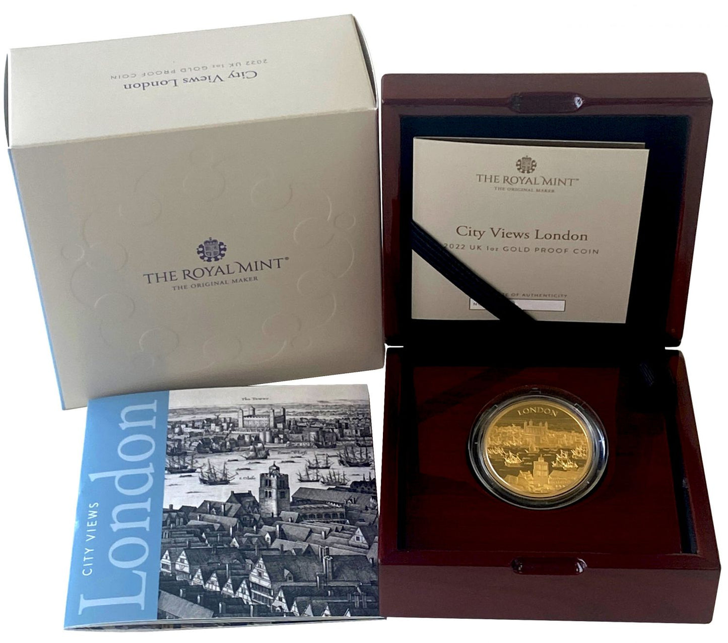 * QEII 2022 gold PF70 FDI 1oz City Views London