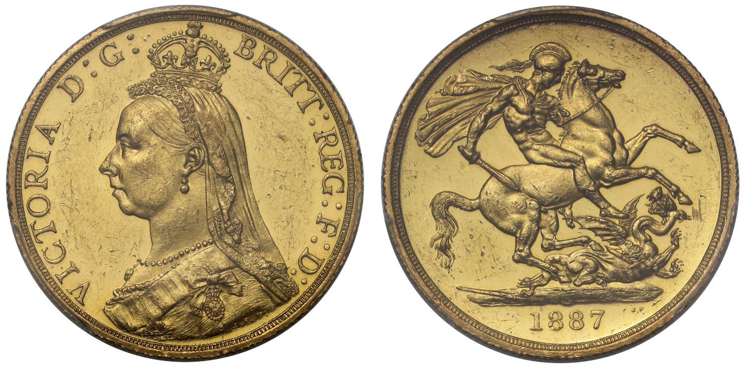 Victoria 1887 proof Two-Pounds, only 797 struck, PR58