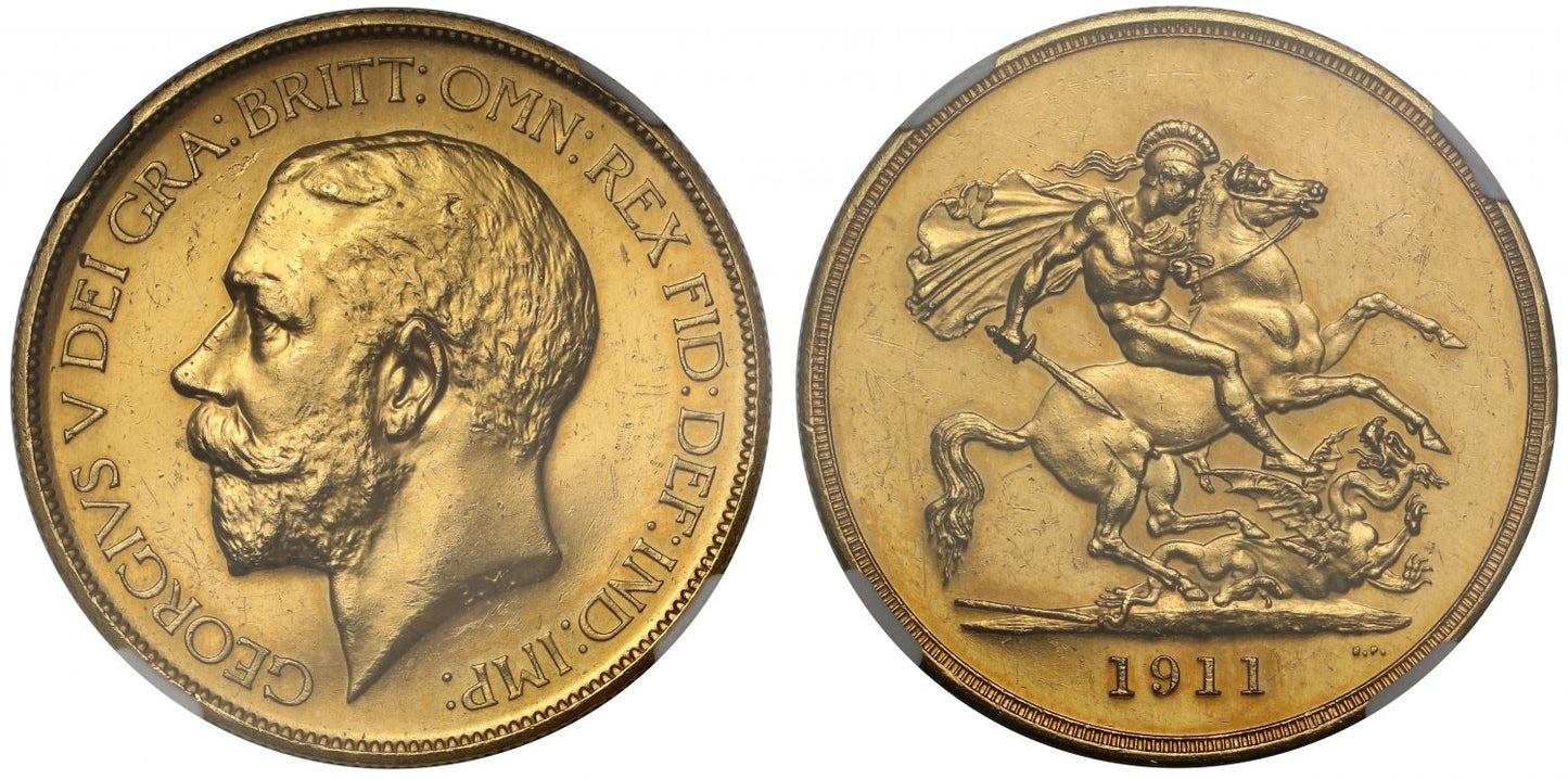 George V 1911 proof Five-Pounds PF61 Coronation issue