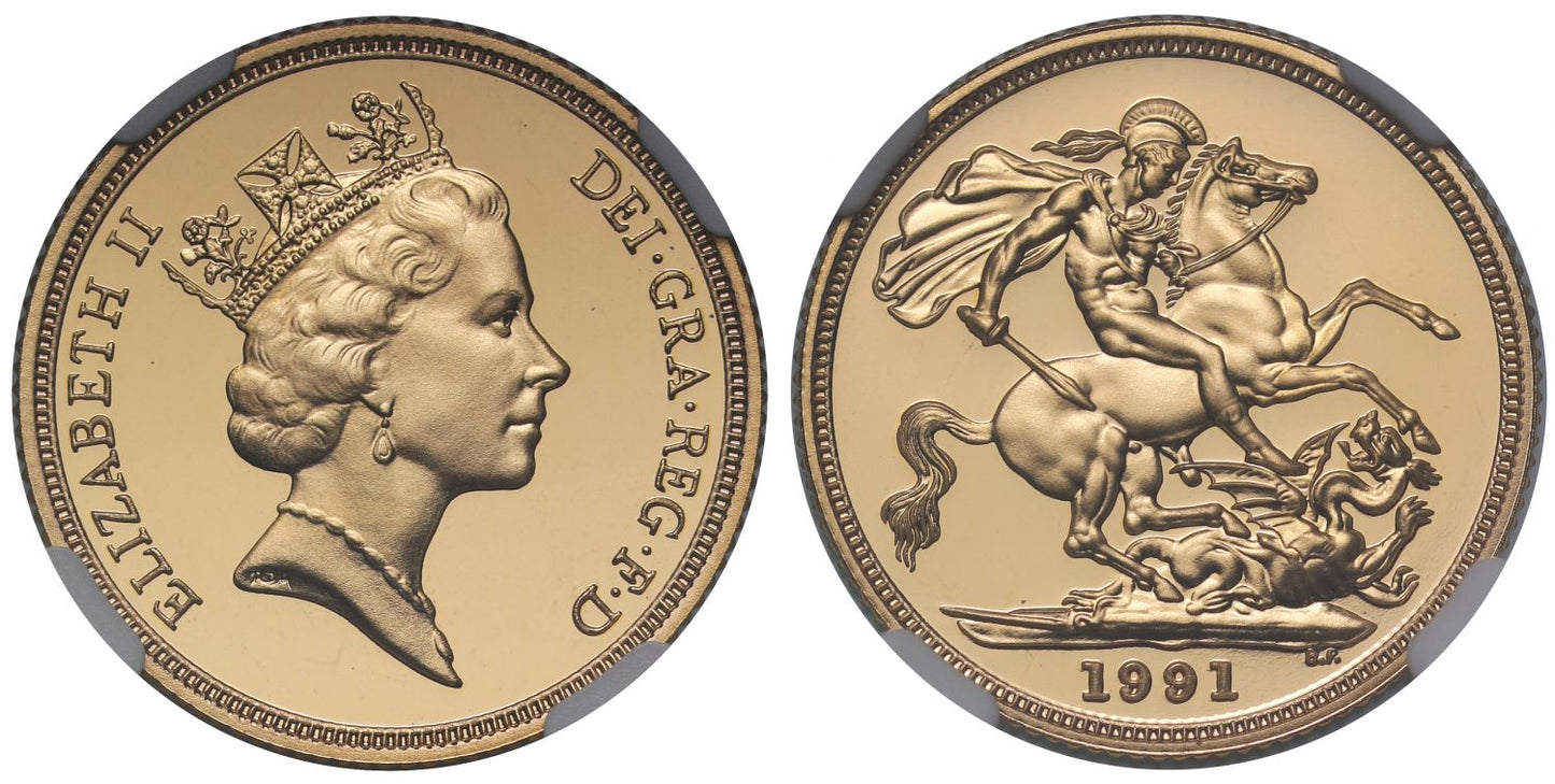 Elizabeth II 1991 proof Sovereign PF70 UCAM