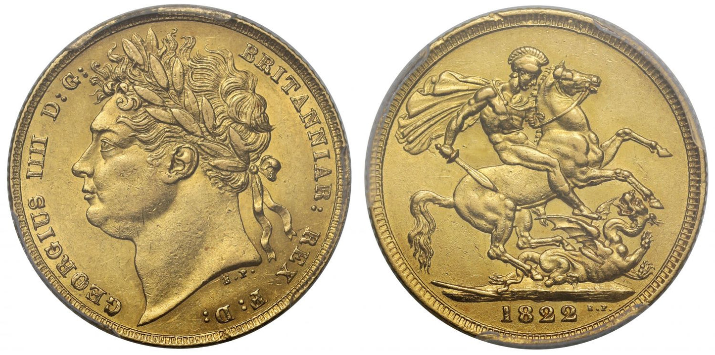 George IV 1822 Sovereign second year AU58