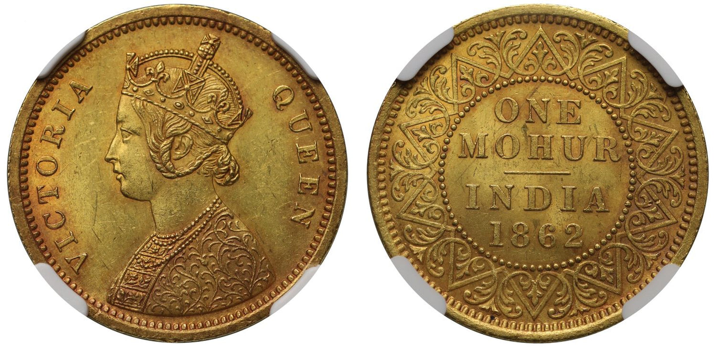 Victoria, Mohur, 1862C MS63+