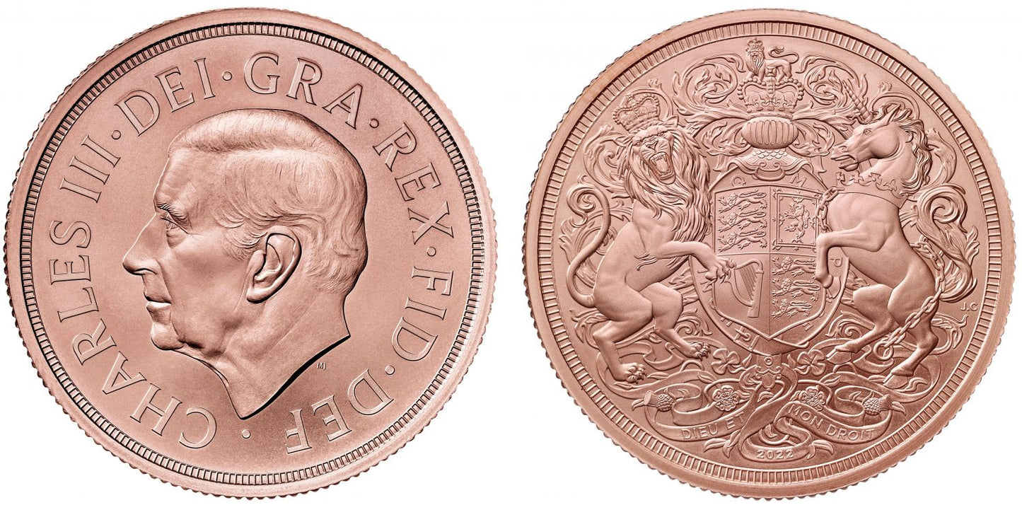 Charles III 2022 MS70 Matte FDI gold £5 Memorial