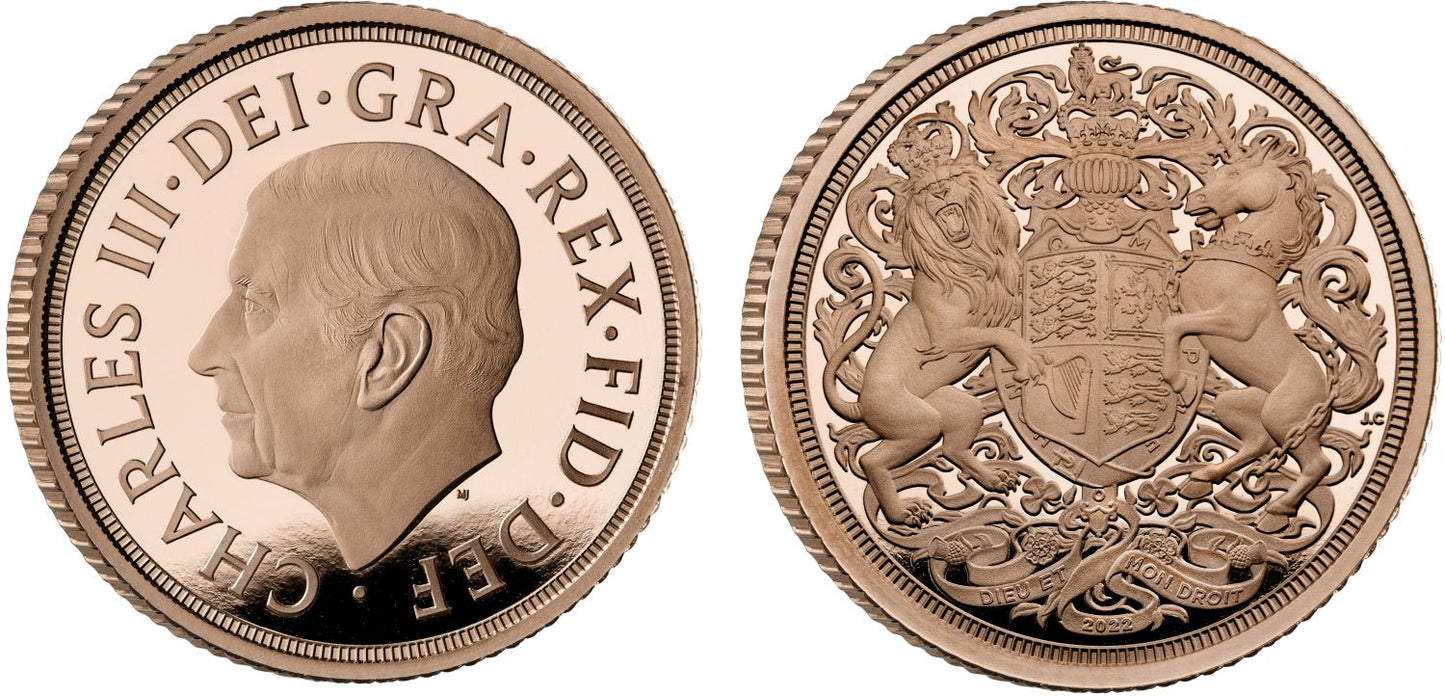 * Charles III 2022 proof Memorial Half-Sovereign