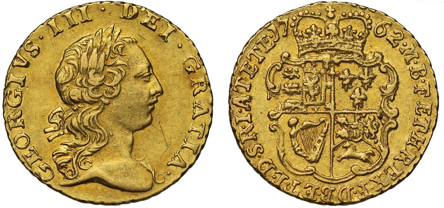 George III 1762 Quarter Guinea, one year only issue