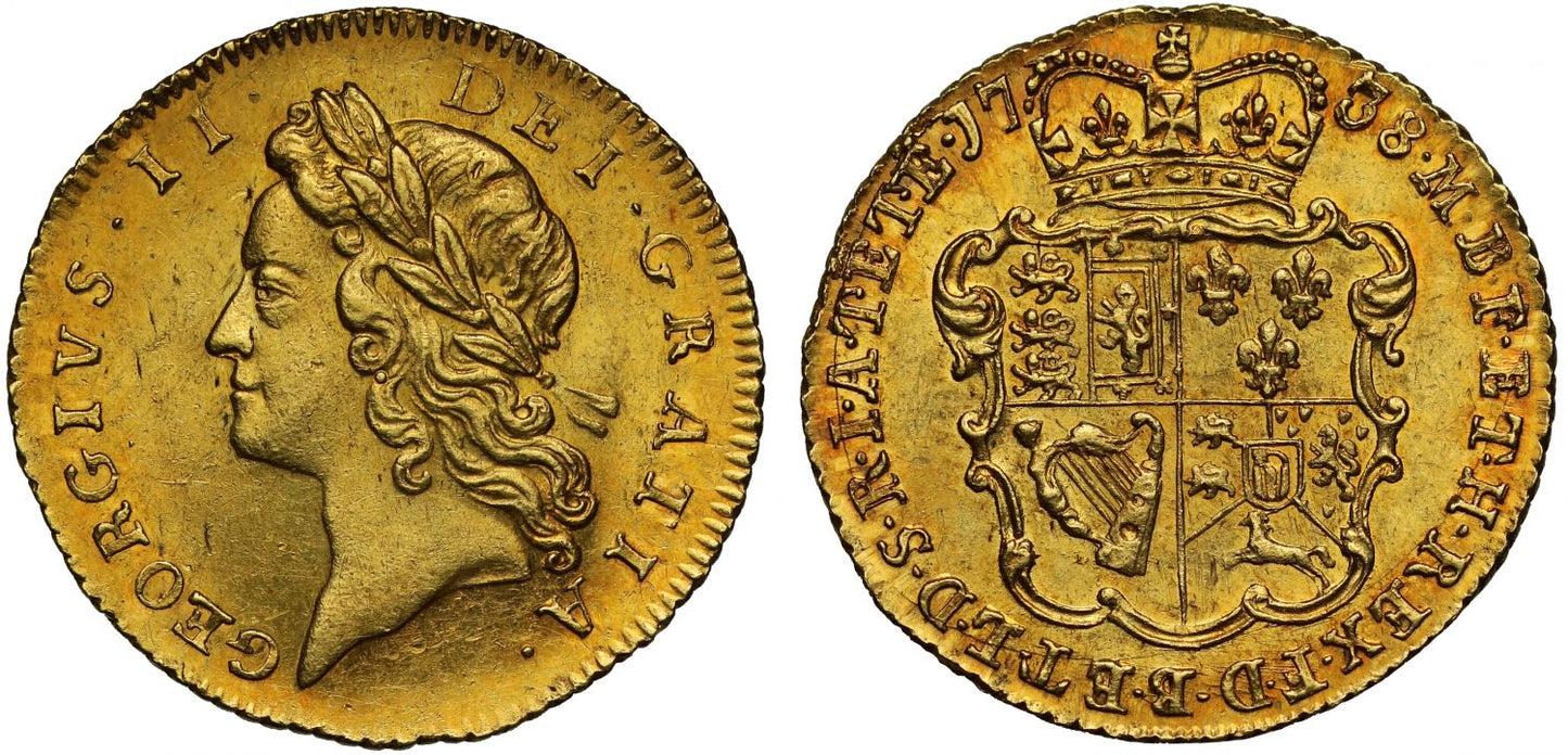 George II 1738 Half-Guinea young head MS61