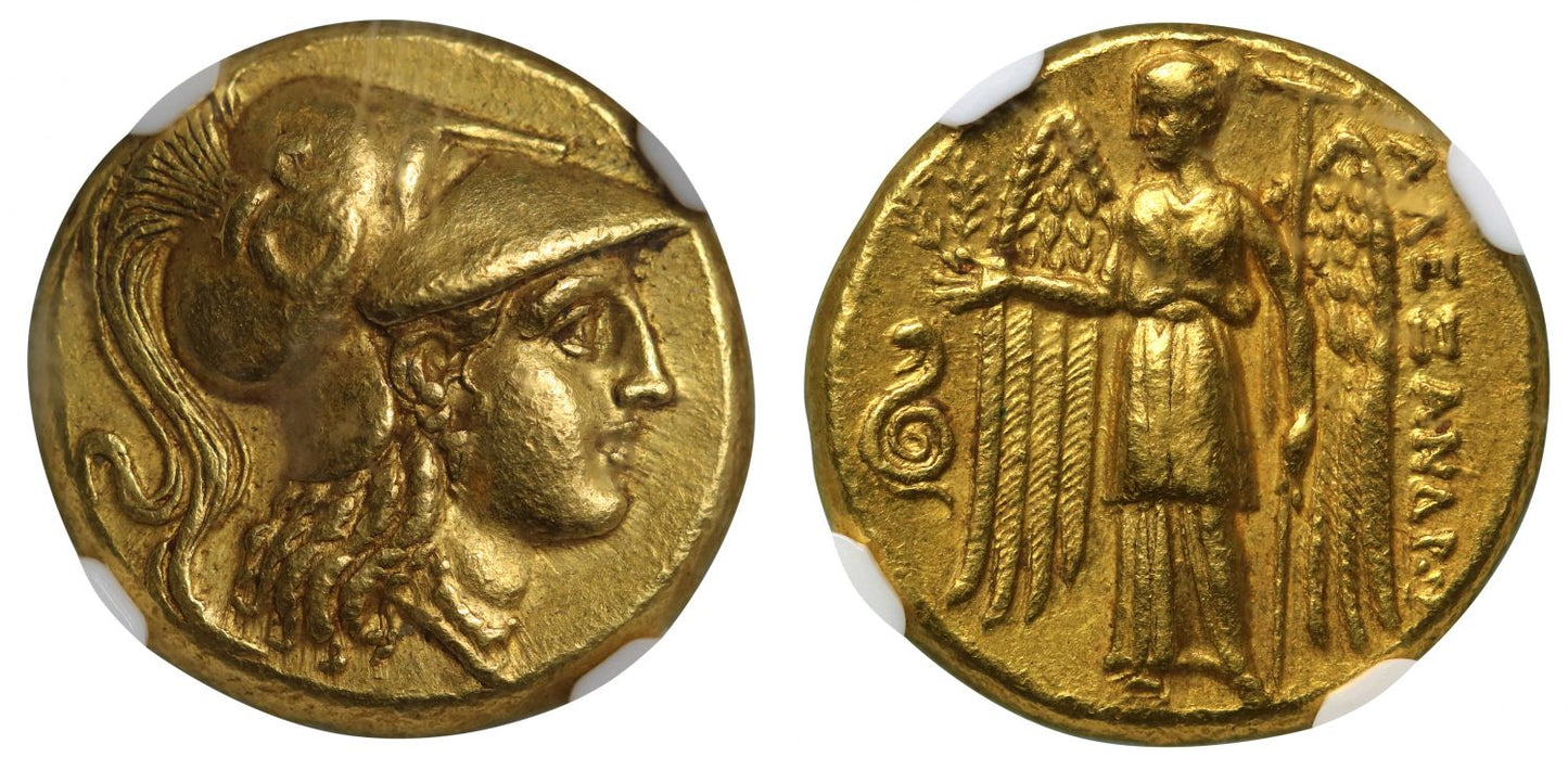 Macedon, Alexander III, Gold Stater, lifetime issue, Sardes, XF 5/5, 4/5.