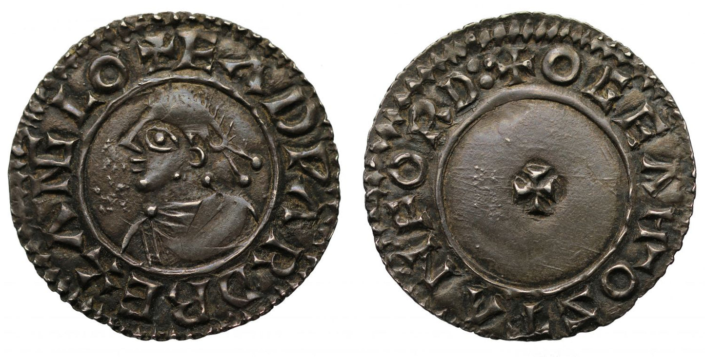 Edward the Martyr, portrait Penny, Stamford Mint, moneyer Ogea