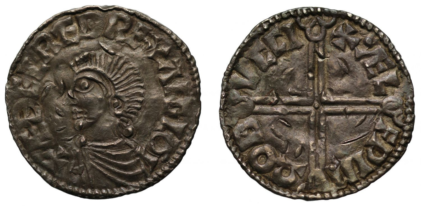Aethelred II, Penny, long cross type, Buckingham Mint, moneyer Aelfwi