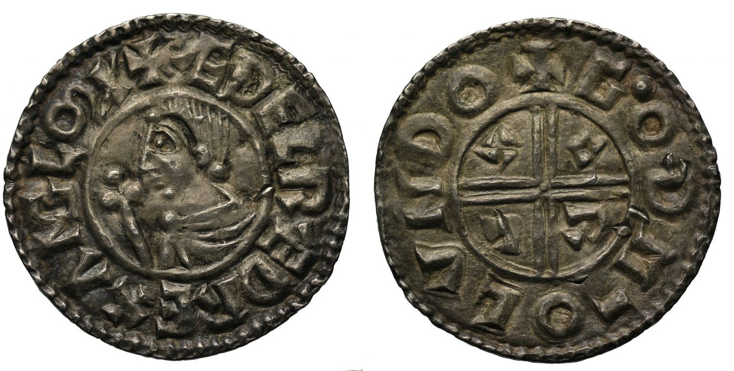 Aethelred II Penny, Large CRVX type, London, God, ex Lessen and English Doctor