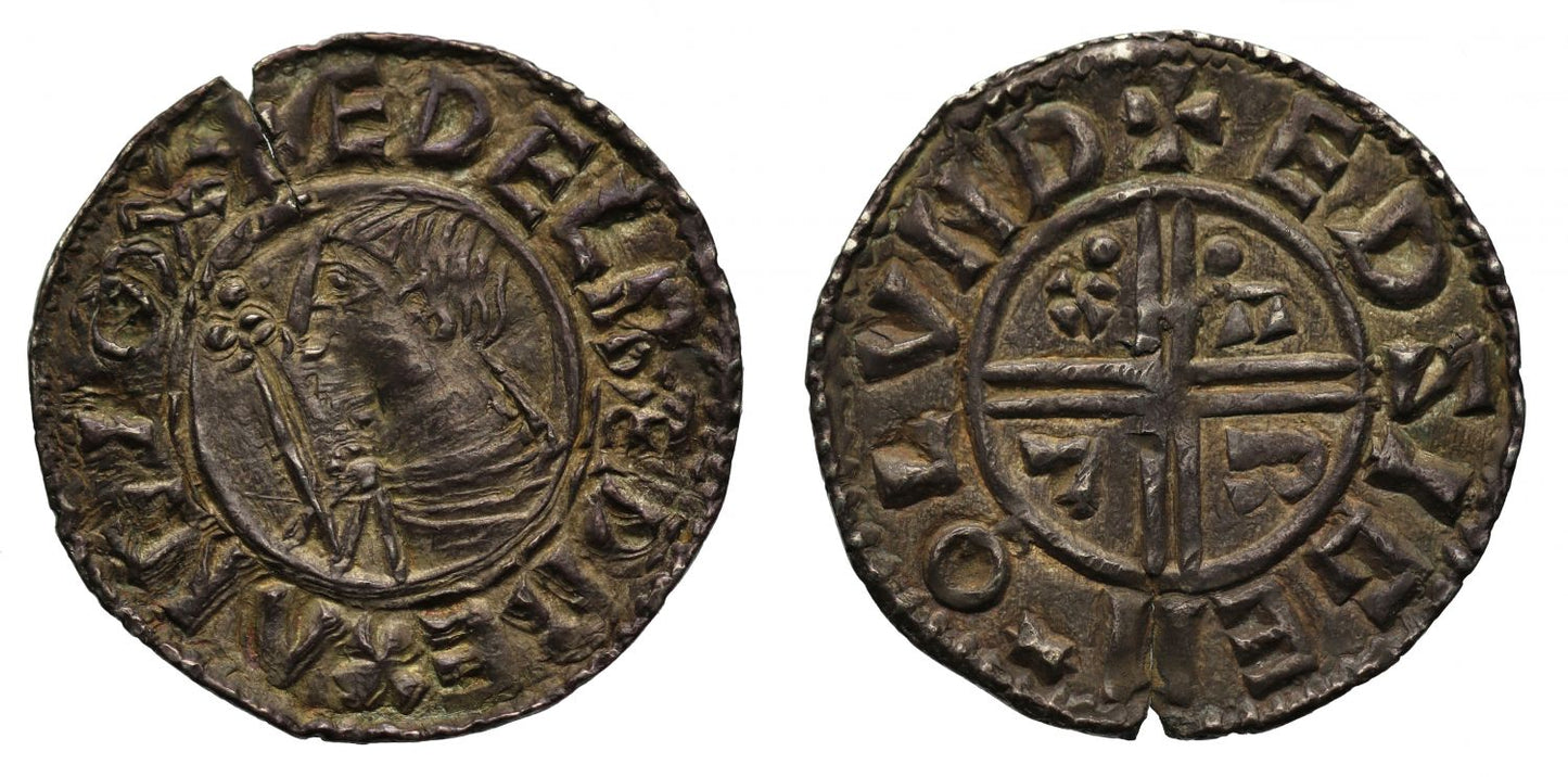 Aethelred II Penny, Small CRVX type, London, Eadsige, extra pellets on reverse, ex English Doctor