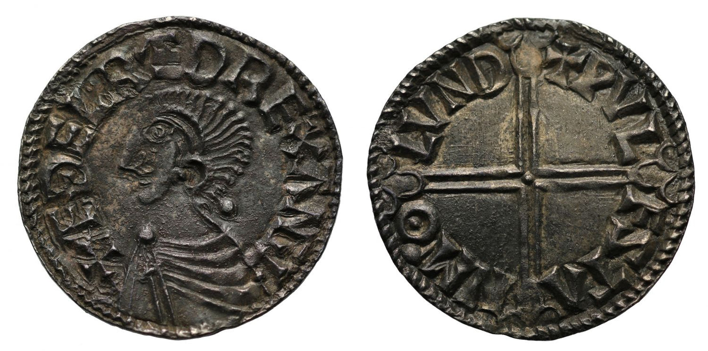 Aethelred II Penny, Long cross type, London, Wulfstan, ex Millenium Hoard and English Doctor