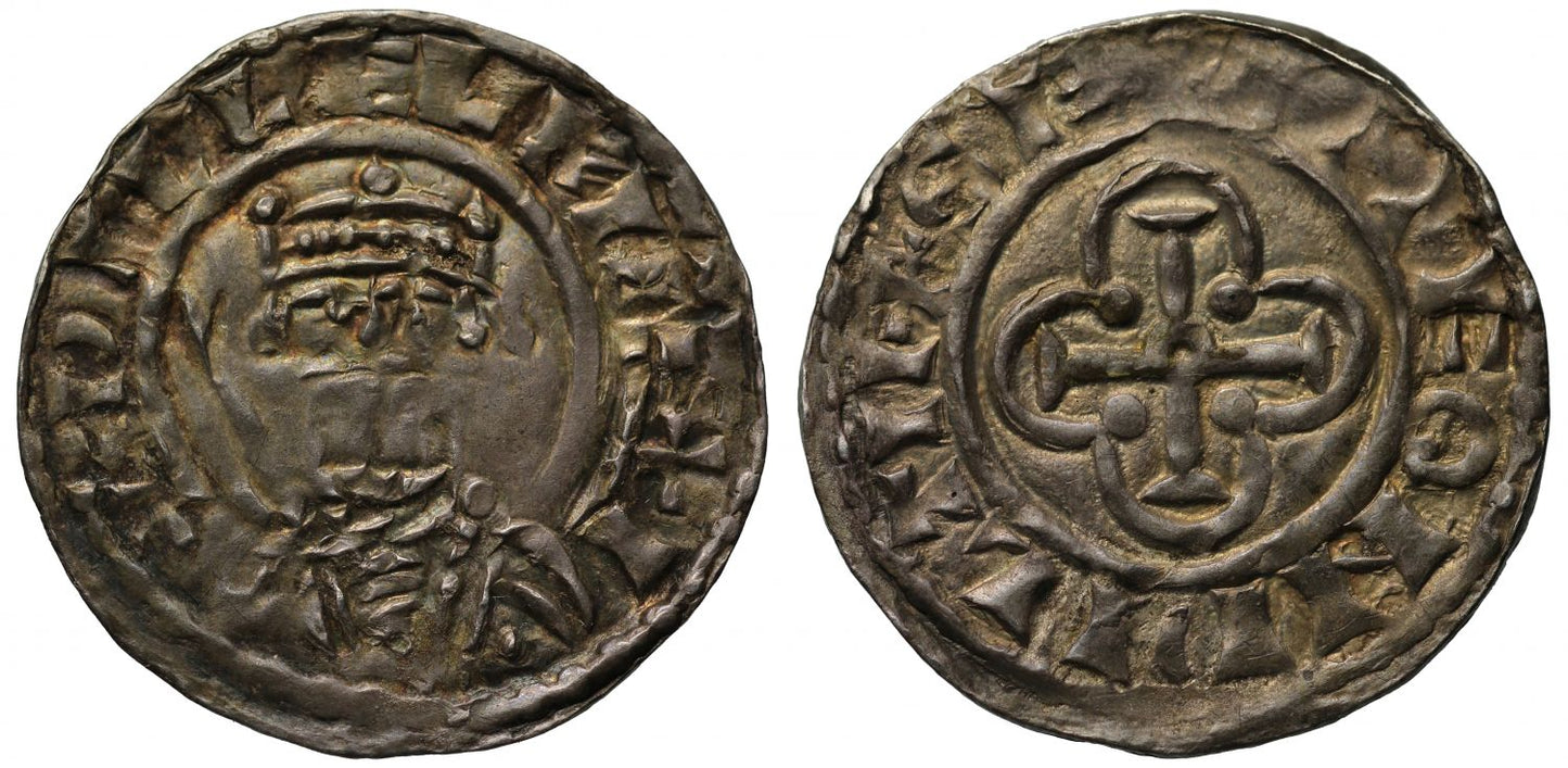William II Penny, Cross in Quatrefoil type, Wilton Mint, Moneyer Saewine