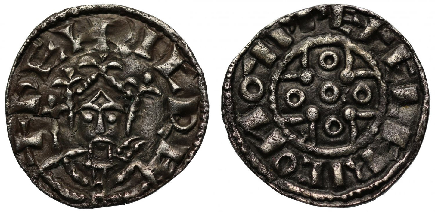 Henry I Penny, Facing bust / Annulets and piles type, Ipswich, Aelfric, ex English Doctor