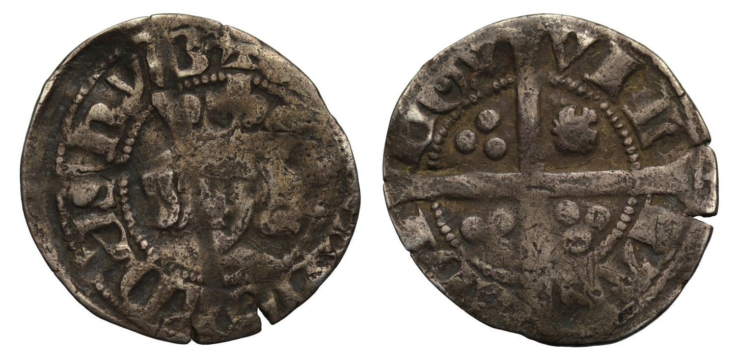 Edward III Penny, 3rd Florin coinage, Reading, scallop in one quarter, ex English Doctor