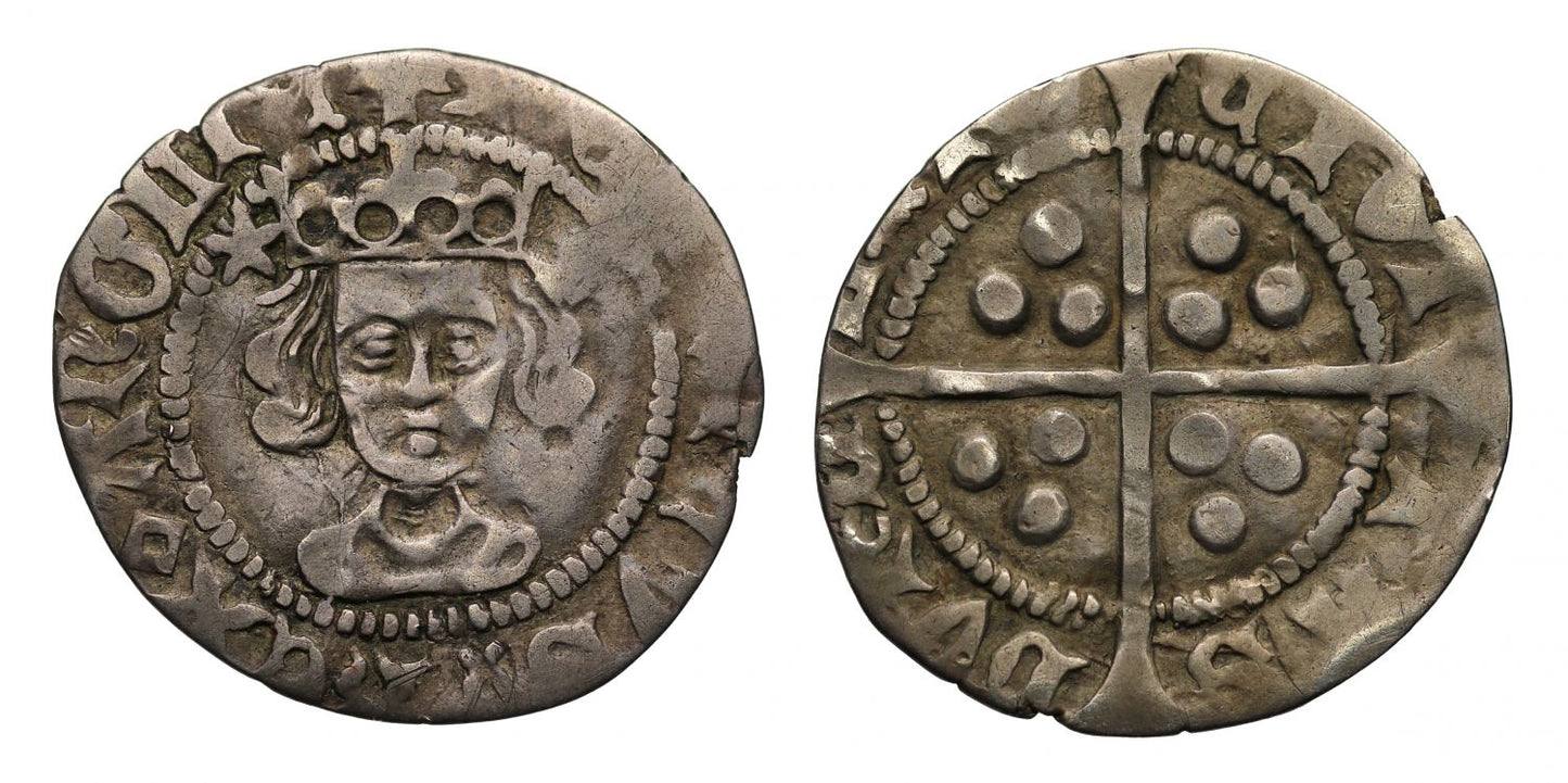 Henry VI Penny, Rosette Mascle issue, Durham, star by crown, ex English Doctor