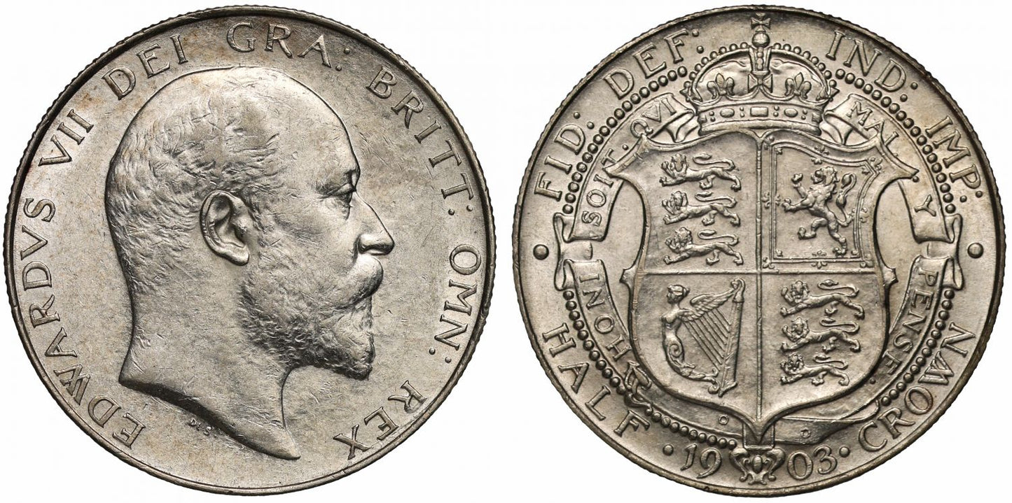 Edward VII 1903 Halfcrown, rare date, AU55