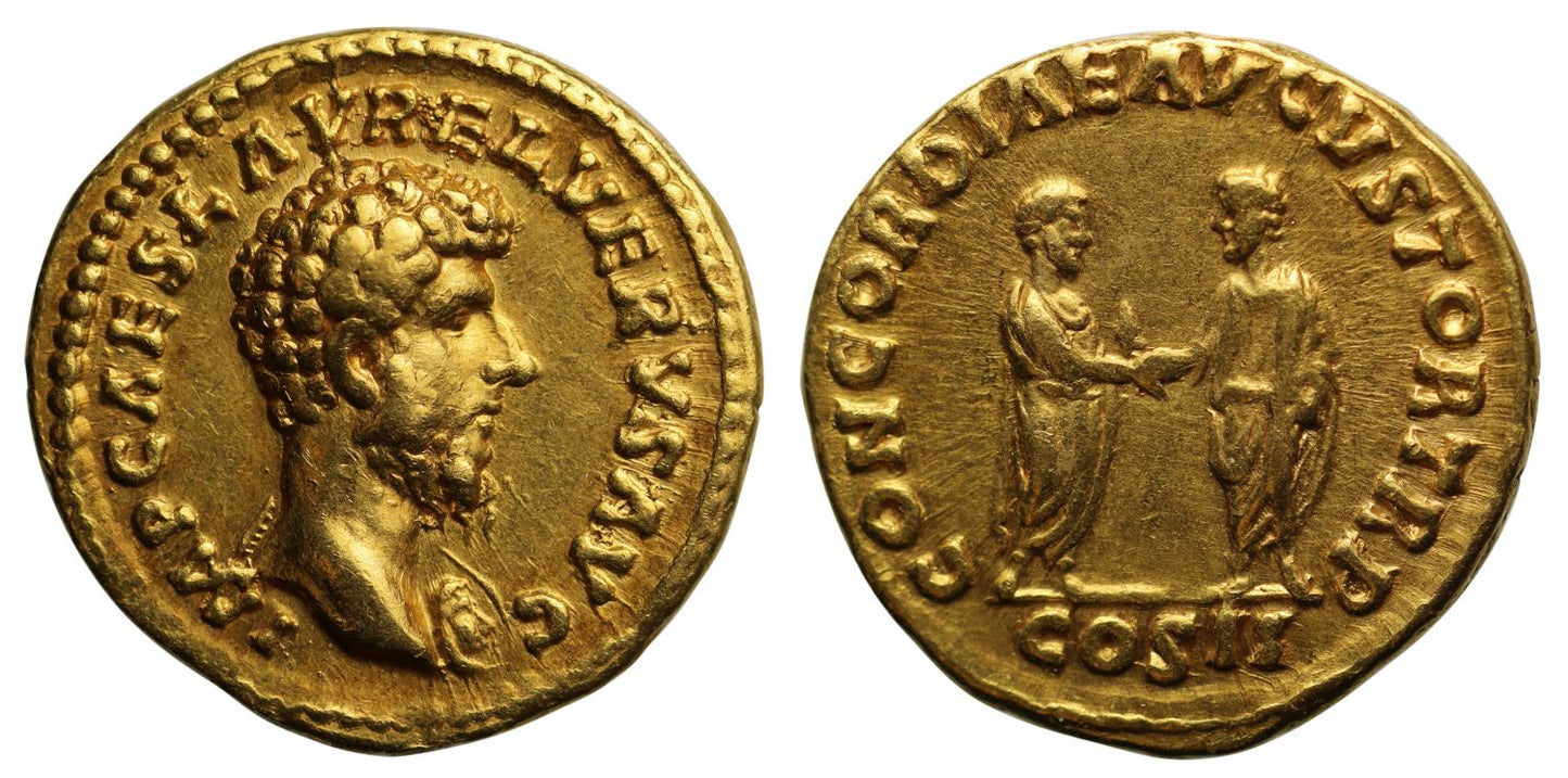 Lucius Verus, gold Aureus, Ch VF 5/5 4/5