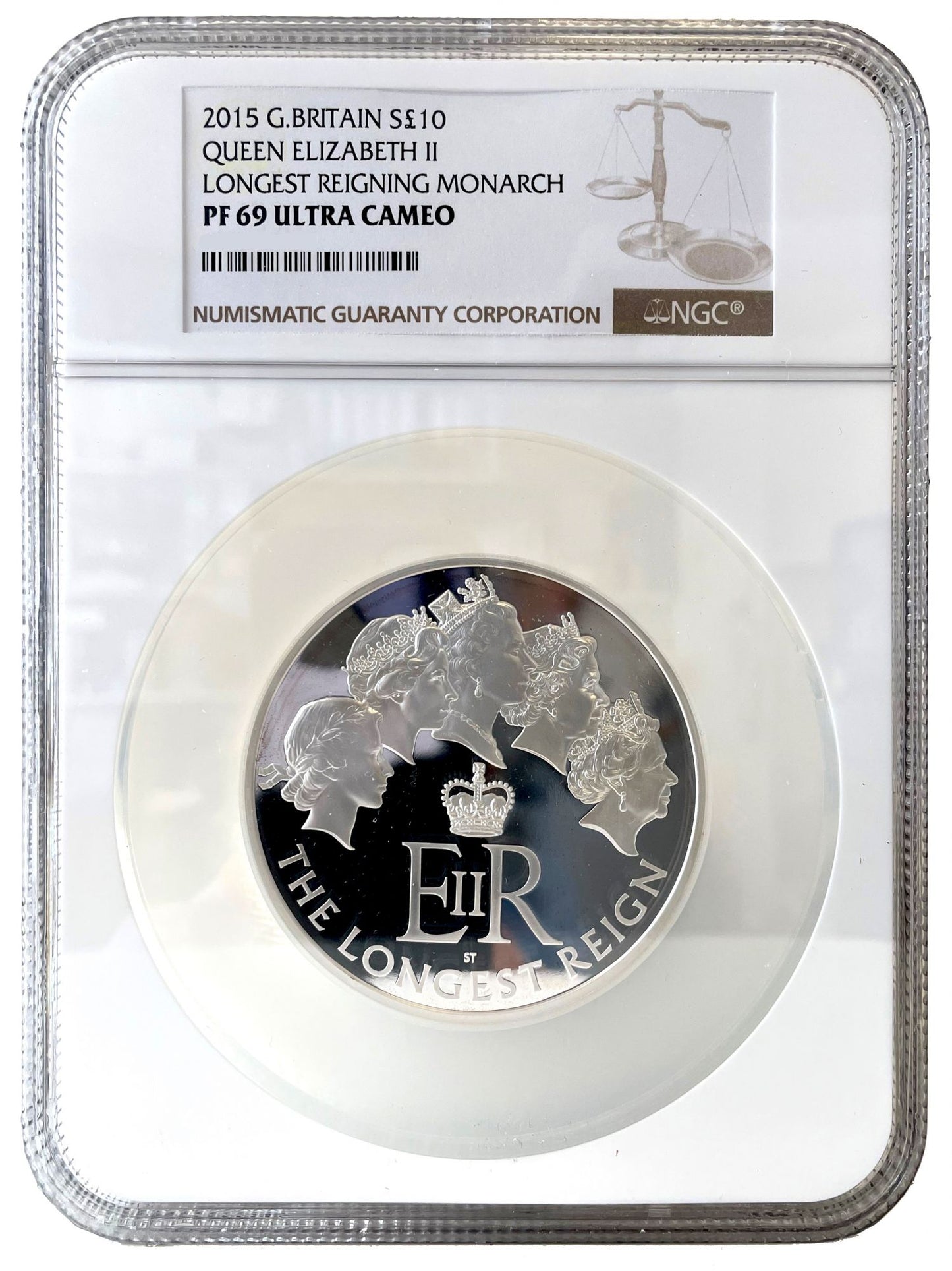 QEII 2015 silver PF69 UCAM 5oz Longest reigning Monarch