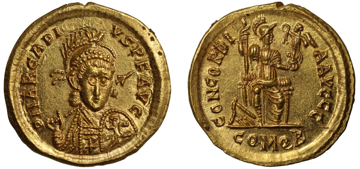 Arcadius, gold Solidus.