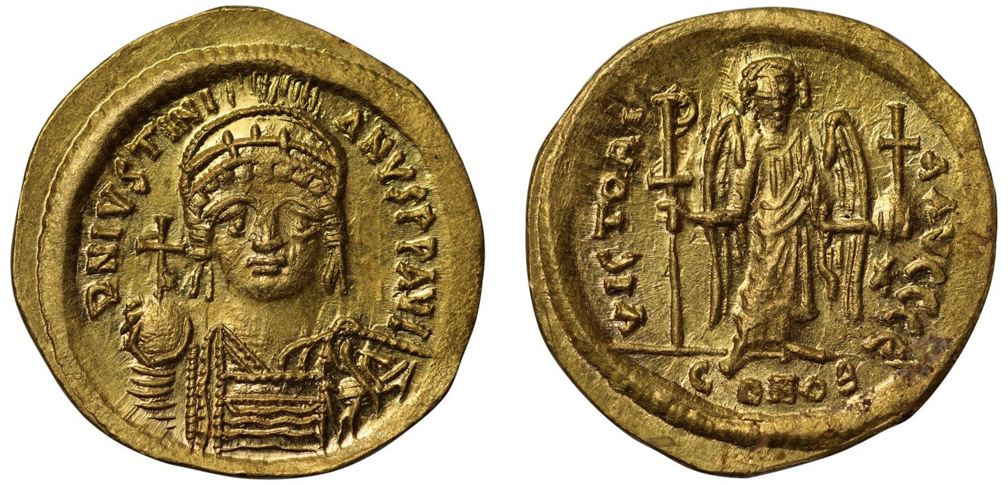 Justinian, gold Solidus.