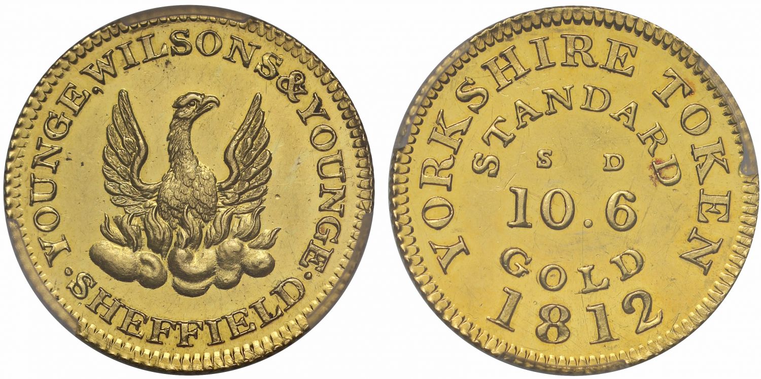 Sheffield, Younge, Wilson and Younge, 1812 gold Half-Guinea, PR62 CAM