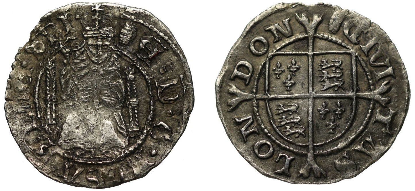 Edward VI Penny, Sovereign type, London, mm tun (1551-53)