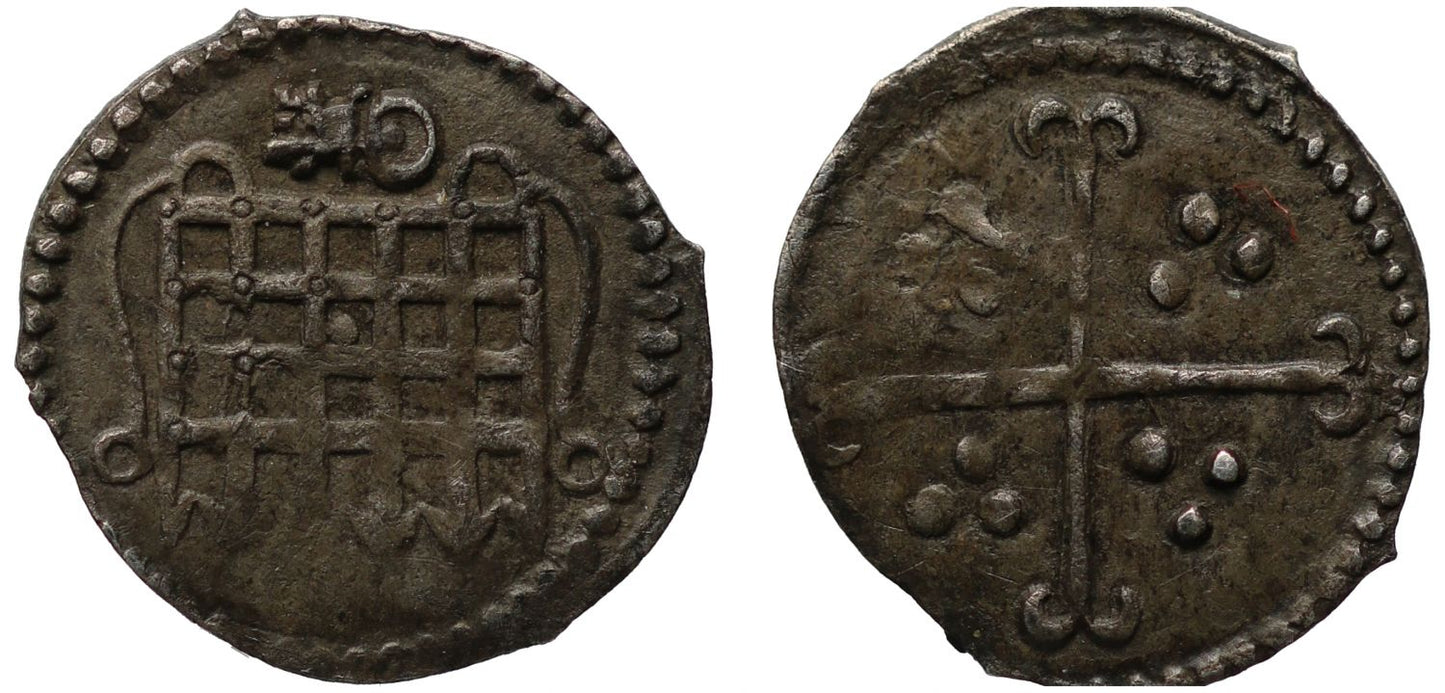 Elizabeth I Halfpenny, Sixth issue, mm. key/woolpack