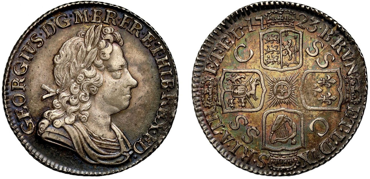 George I 1723 SSC Shilling, first bust, 300th anniversary in 2023