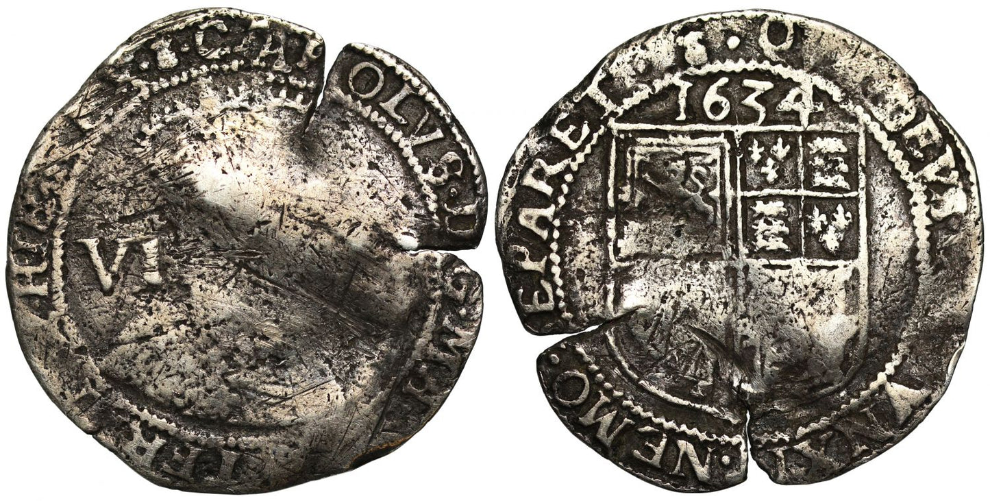 Scotland, Charles I 1634 Six Shillings mm. thistle, only example available