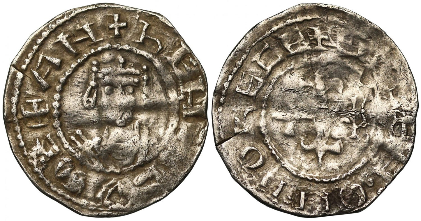 Henry I Penny, Facing bust / Cross fleury type, Dorchester, Sween
