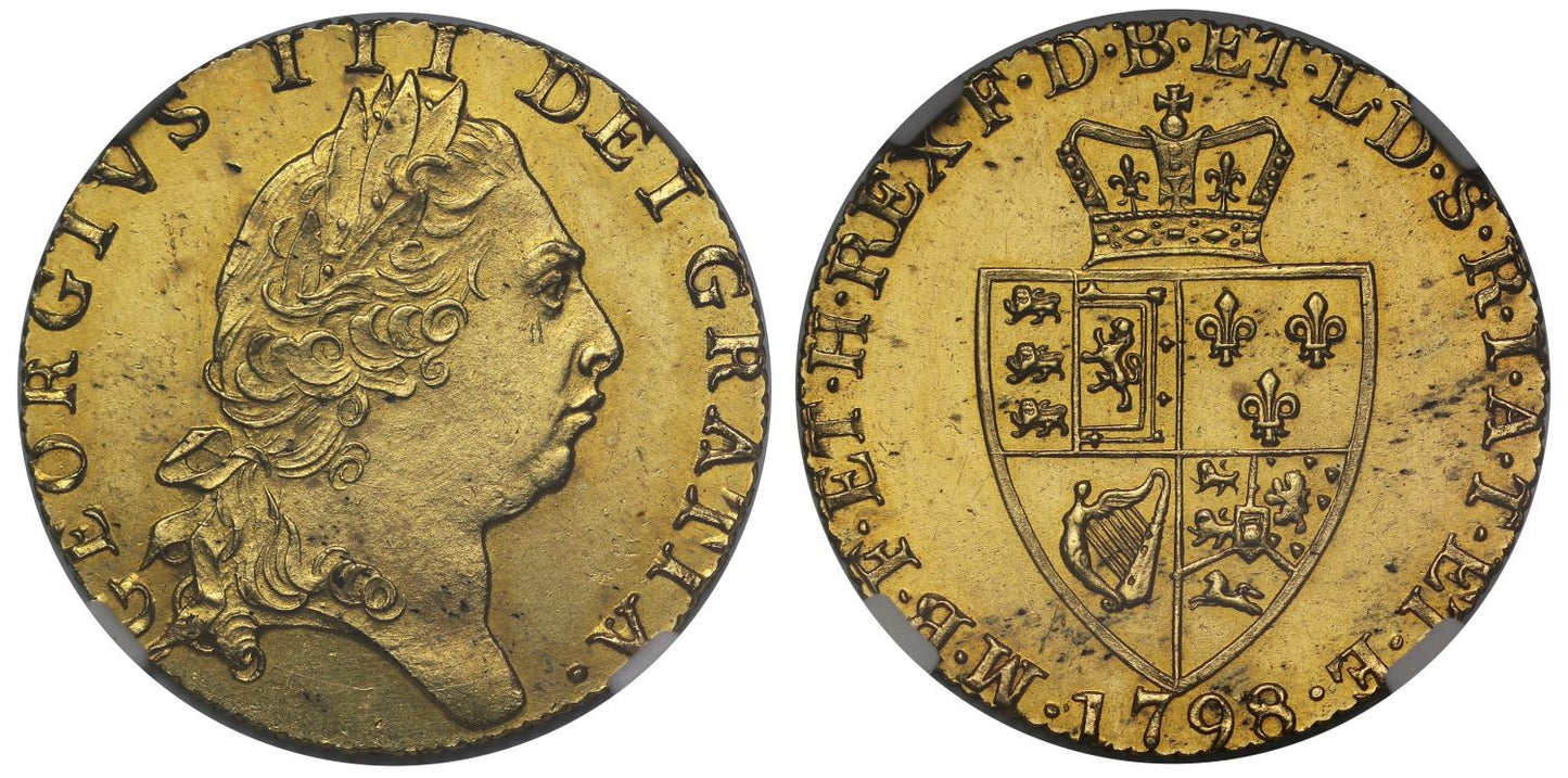 George III 1798 Guinea, fifth head, Spade type reverse