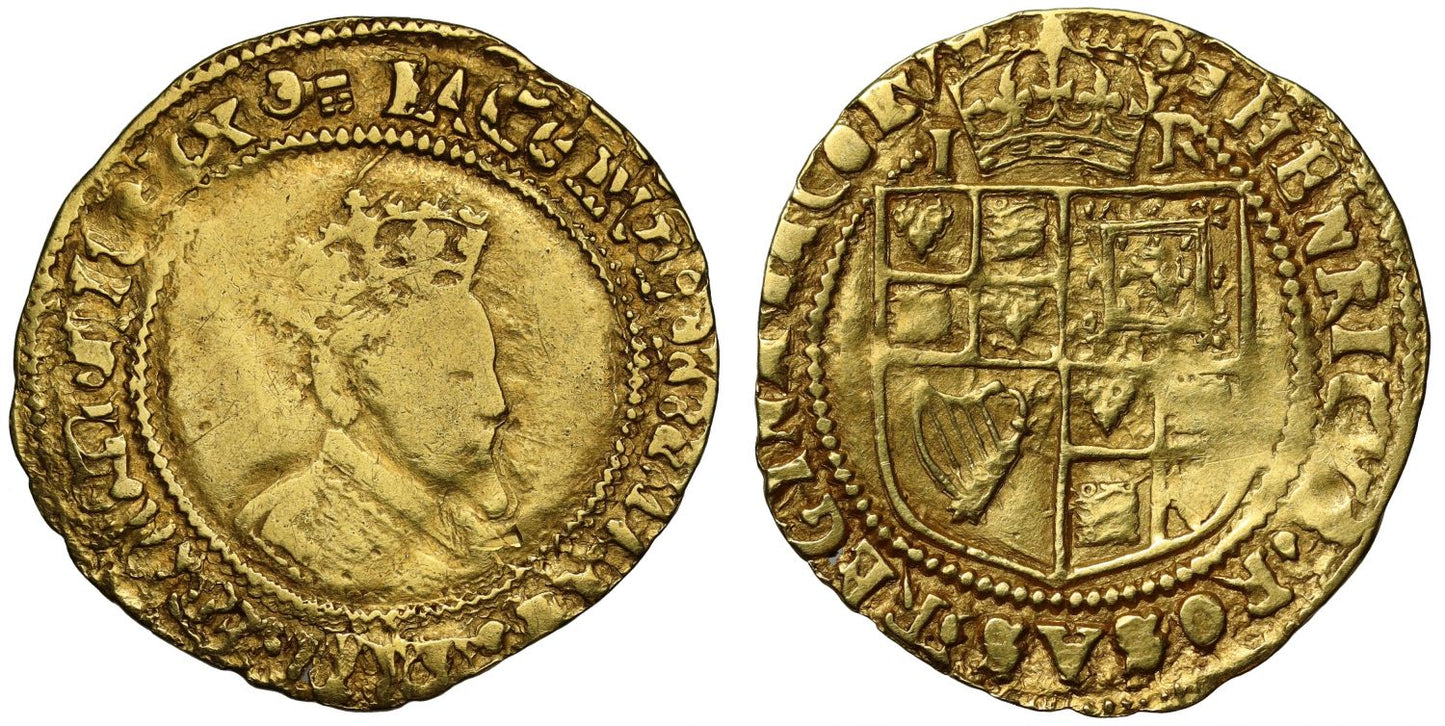 James I gold Crown, second coinage, third bust, mm key