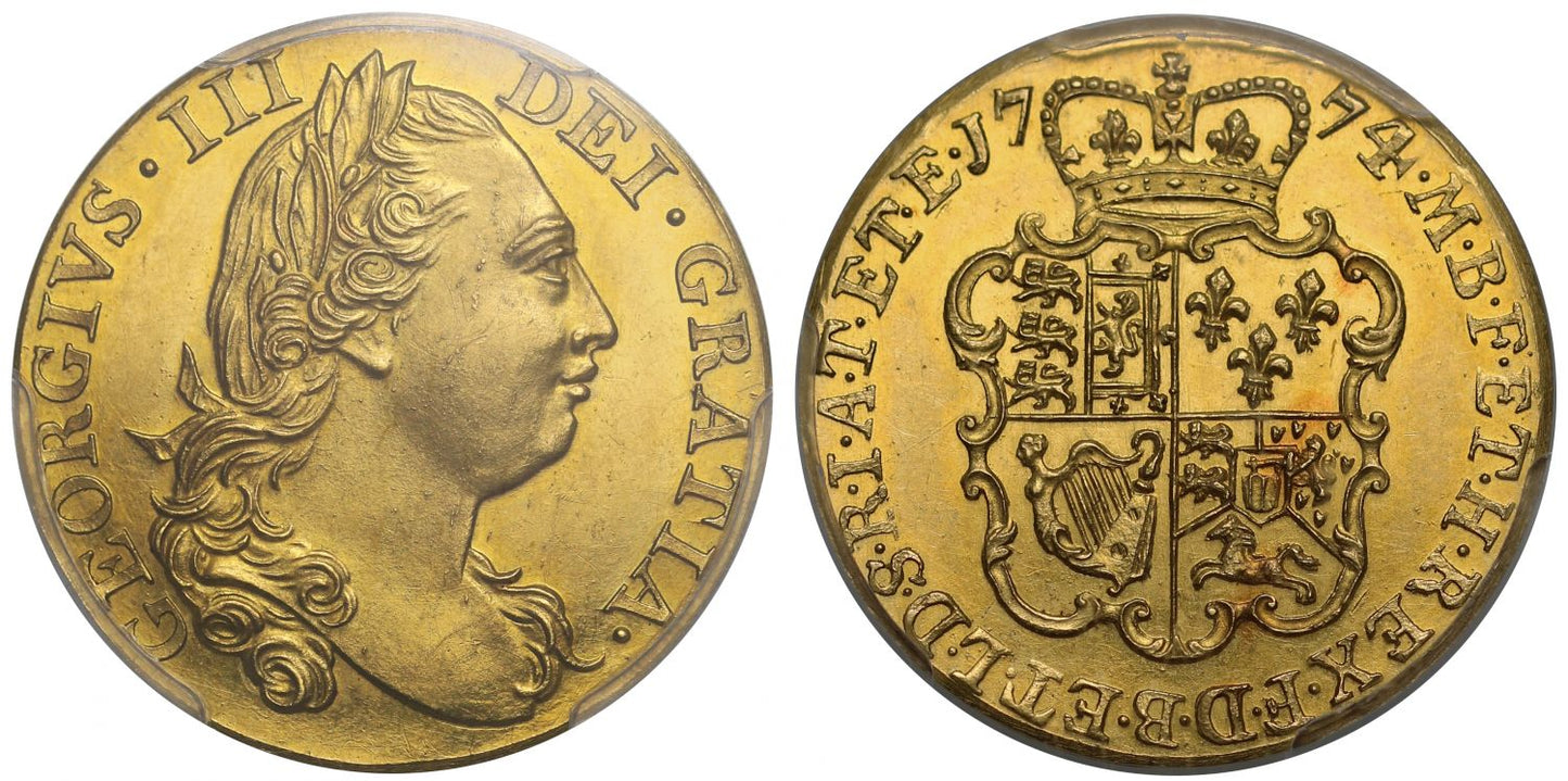 George III 1774 proof Guinea fourth bust PR62, ex Salton collection