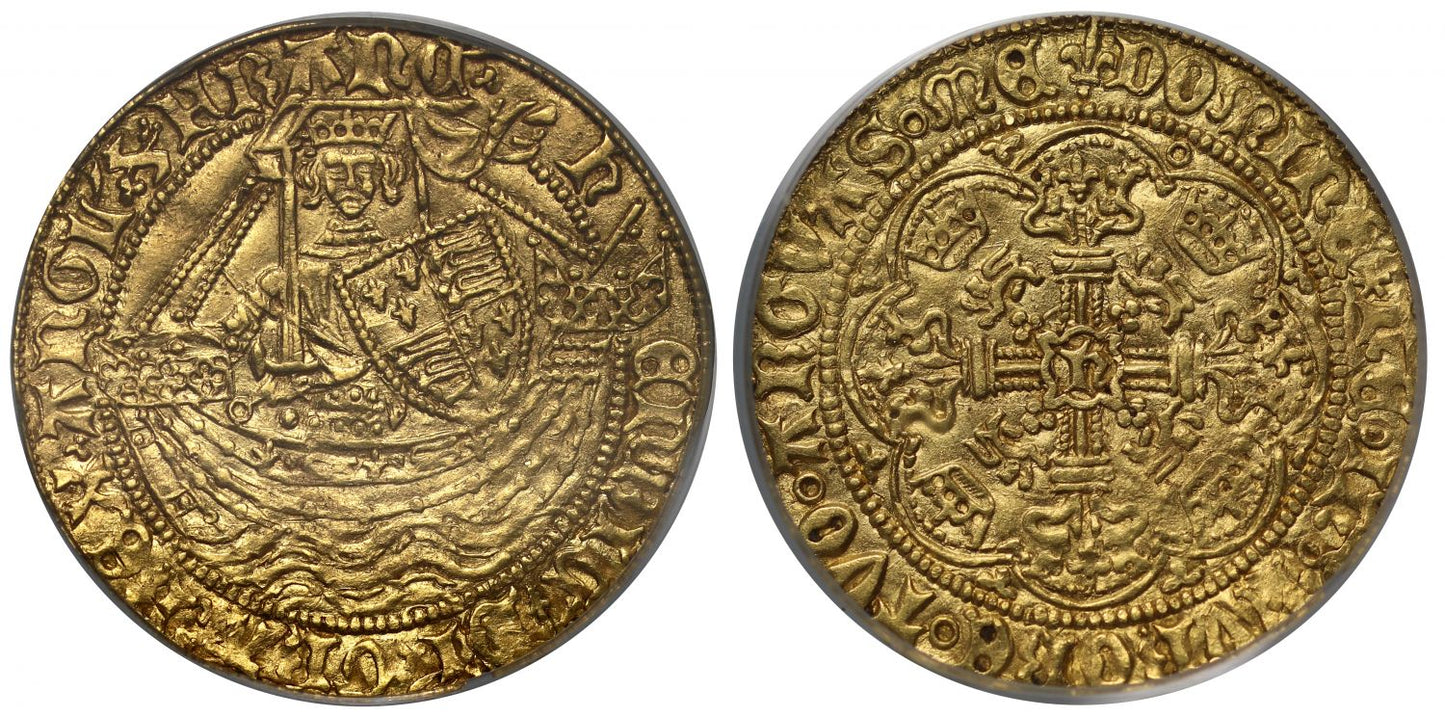 Henry VI, first reign, Half-Noble, Annulet issue, MS63, ex Augustana