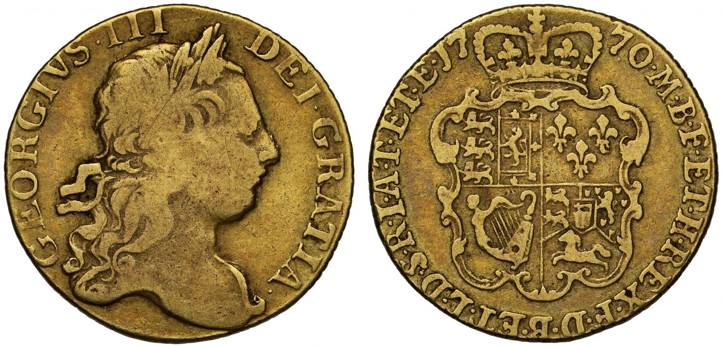 George III 1770 Guinea, third bust, rarest date