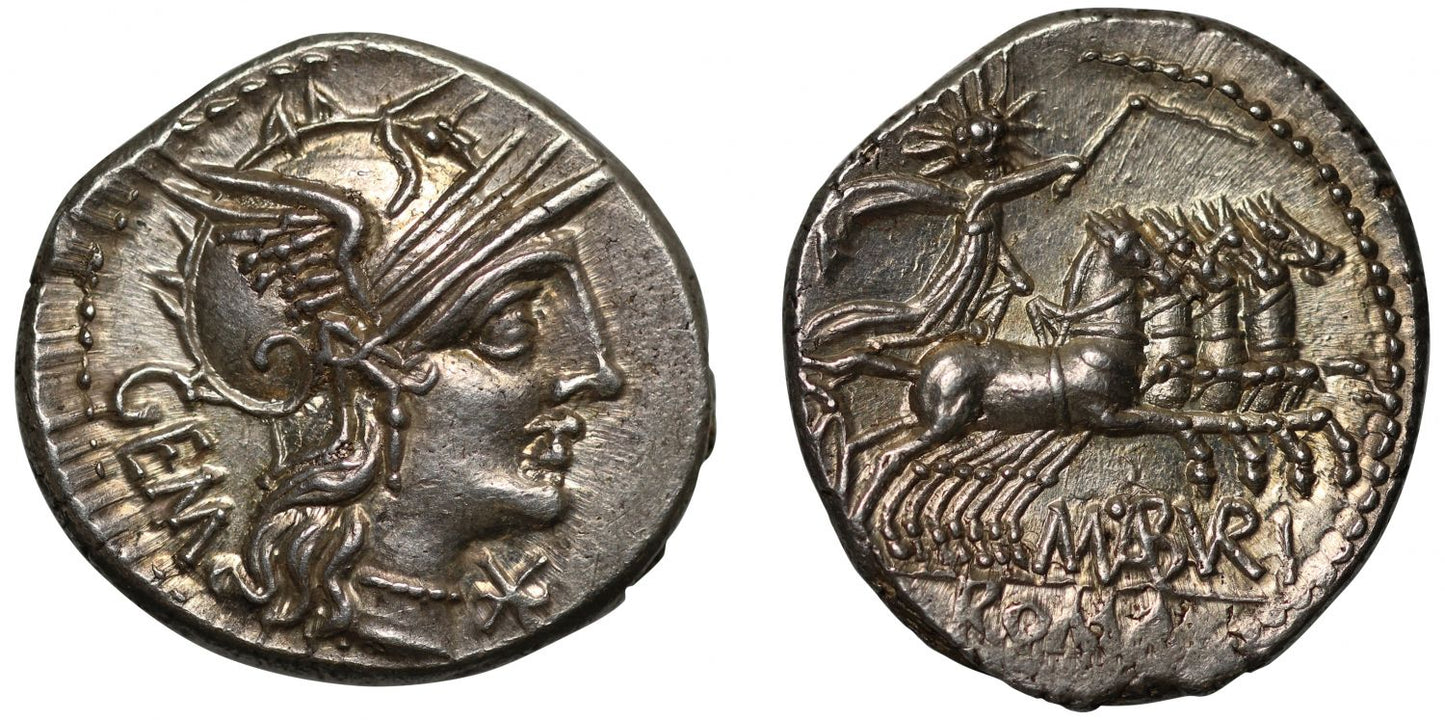 M. AVBRI M.F GEM, Silver Denarius.