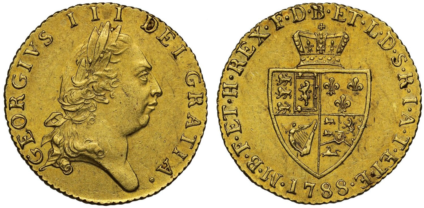 George III 1788 Spade Half-Guinea, fifth head, spade reverse