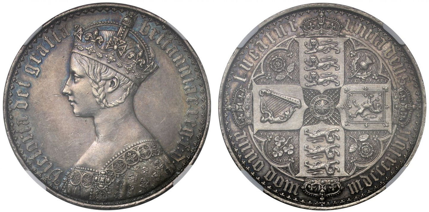 Victoria 1847 Gothic Crown lettered edge UNDECIMO, PF60