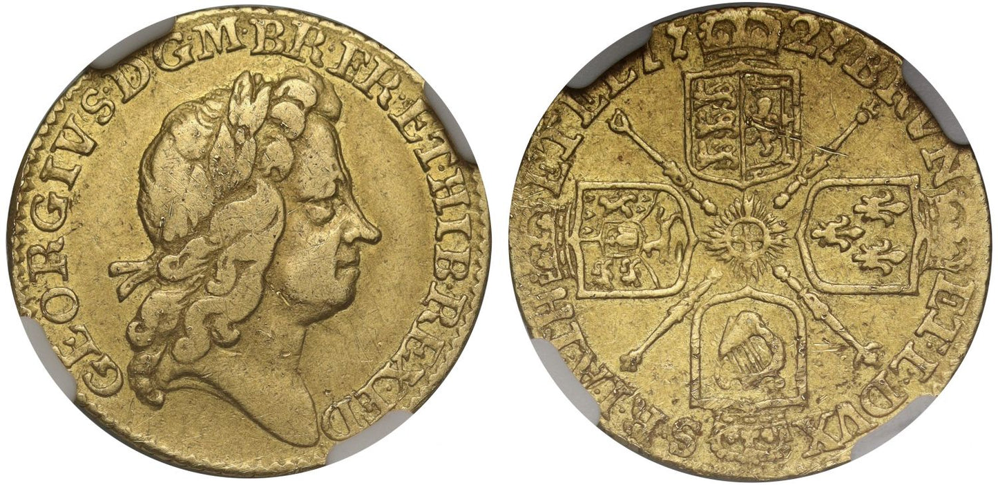 George I 1727 Half-Guinea VF30, final date for a coin of this reign