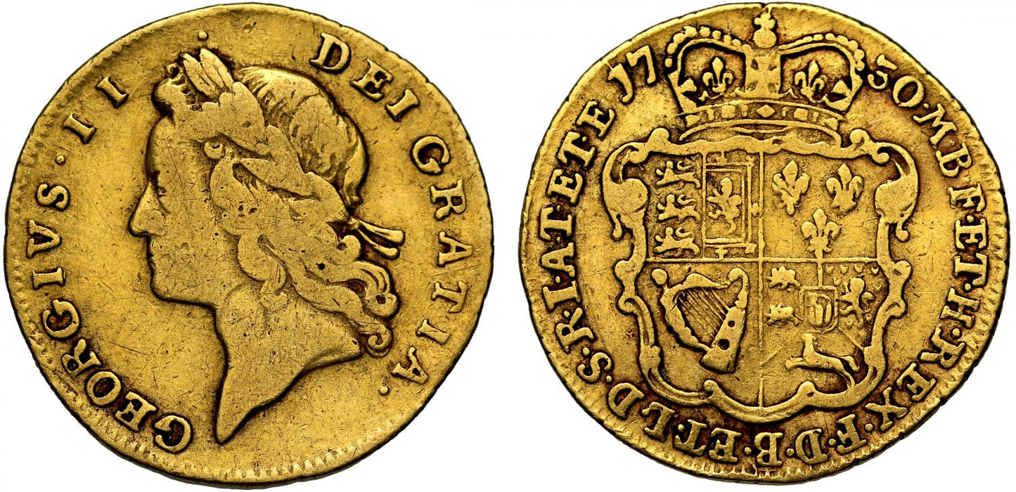 George II 1730 Half-Guinea, young head, extremely rare date