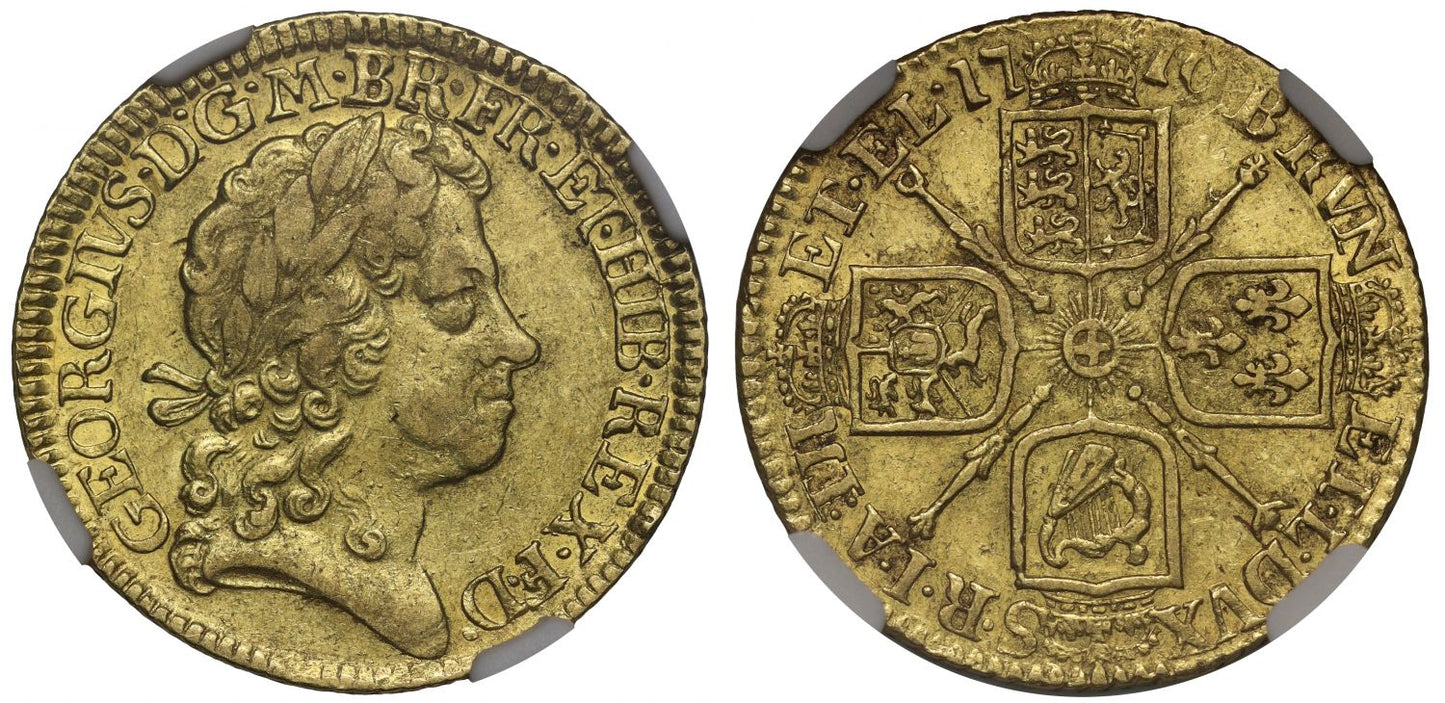 George I 1719 Guinea XF40, fourth head, ex Ellerby Treasure