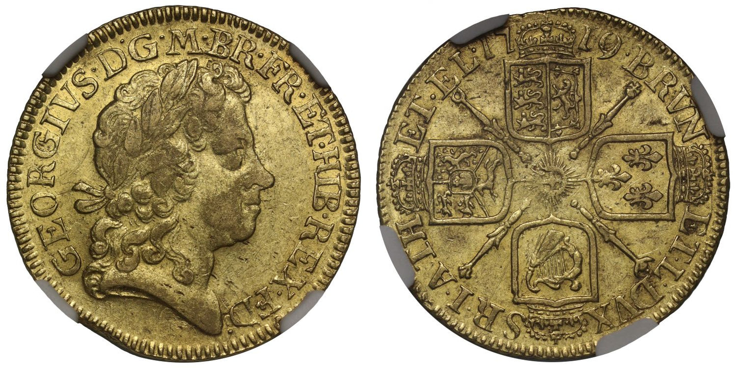 George I 1719 Guinea XF45, fourth head, ex Ellerby Treasure