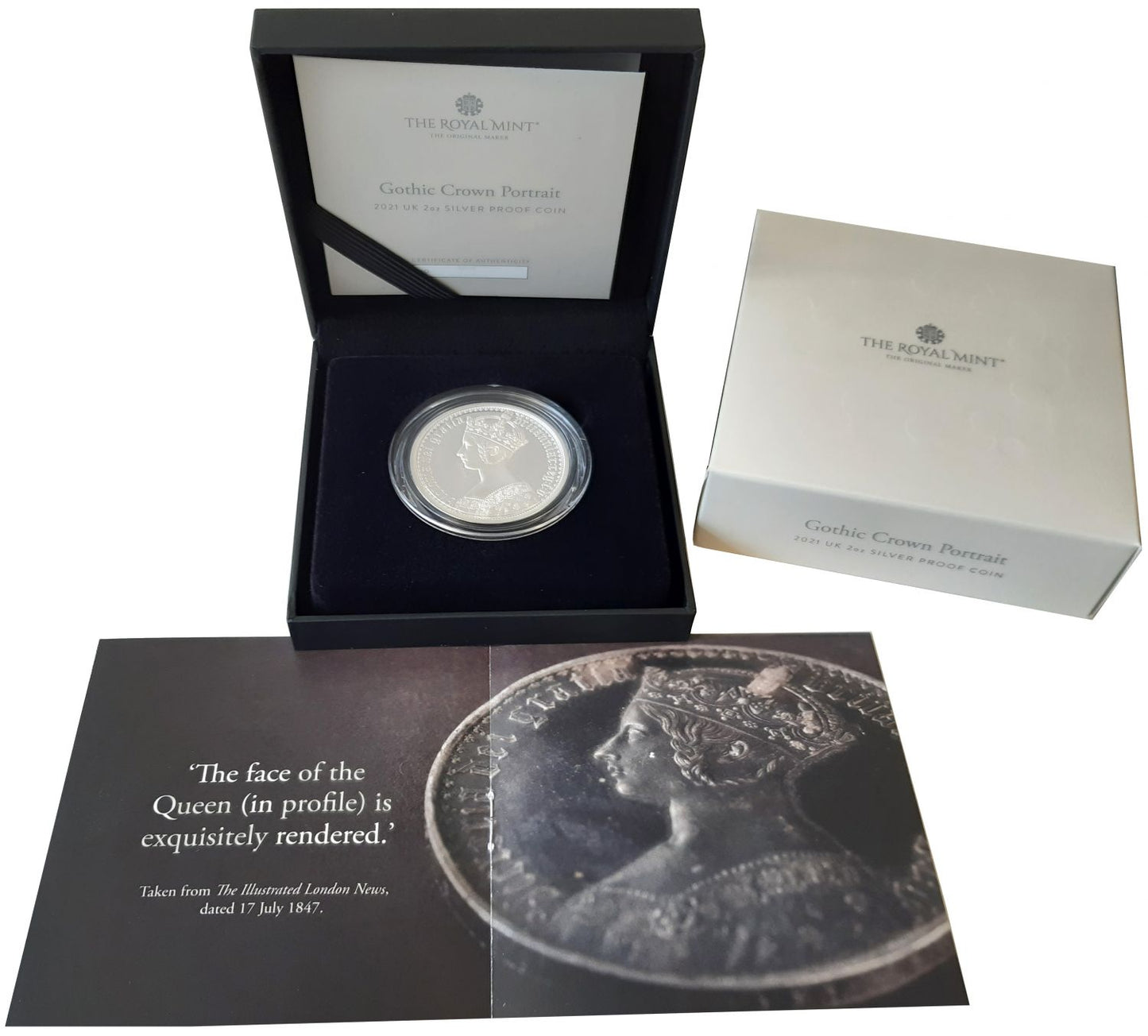*Elizabeth II 2021 silver PF70 FR 2oz Gothic Crown Portrait