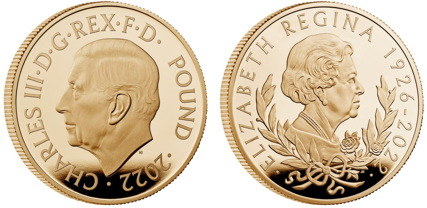 * Charles III 2022 gold proof 2oz Queen Memorial